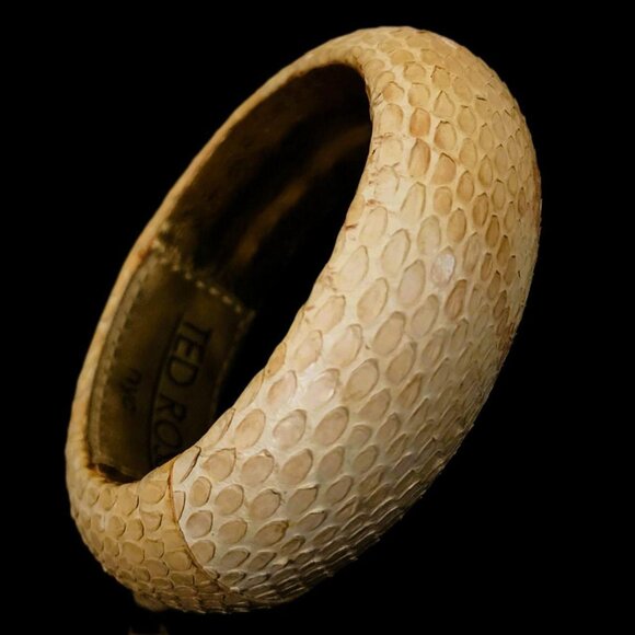 Ted Rossi Jewelry - Vintage Ted Rossi Snakeskin Bangle Bracelet